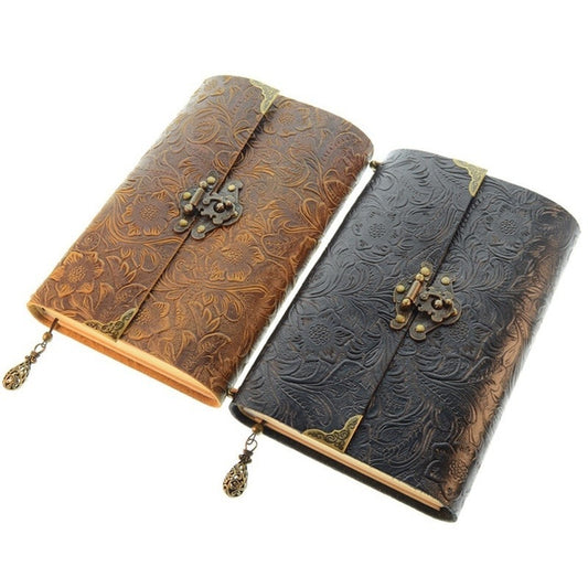 Embossed Soft Leather Diary with Lock and key