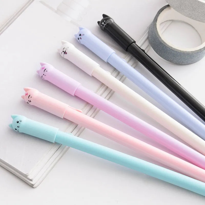 Kawaii Cat Gel Pens- Set of 6