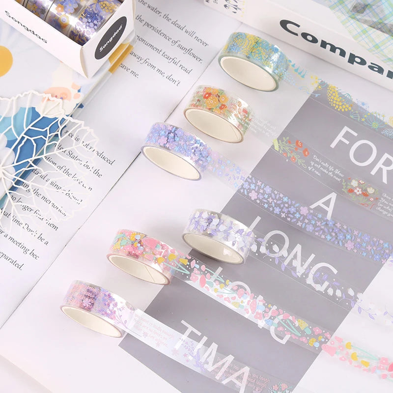 Flower Transparent Washi Tape Set