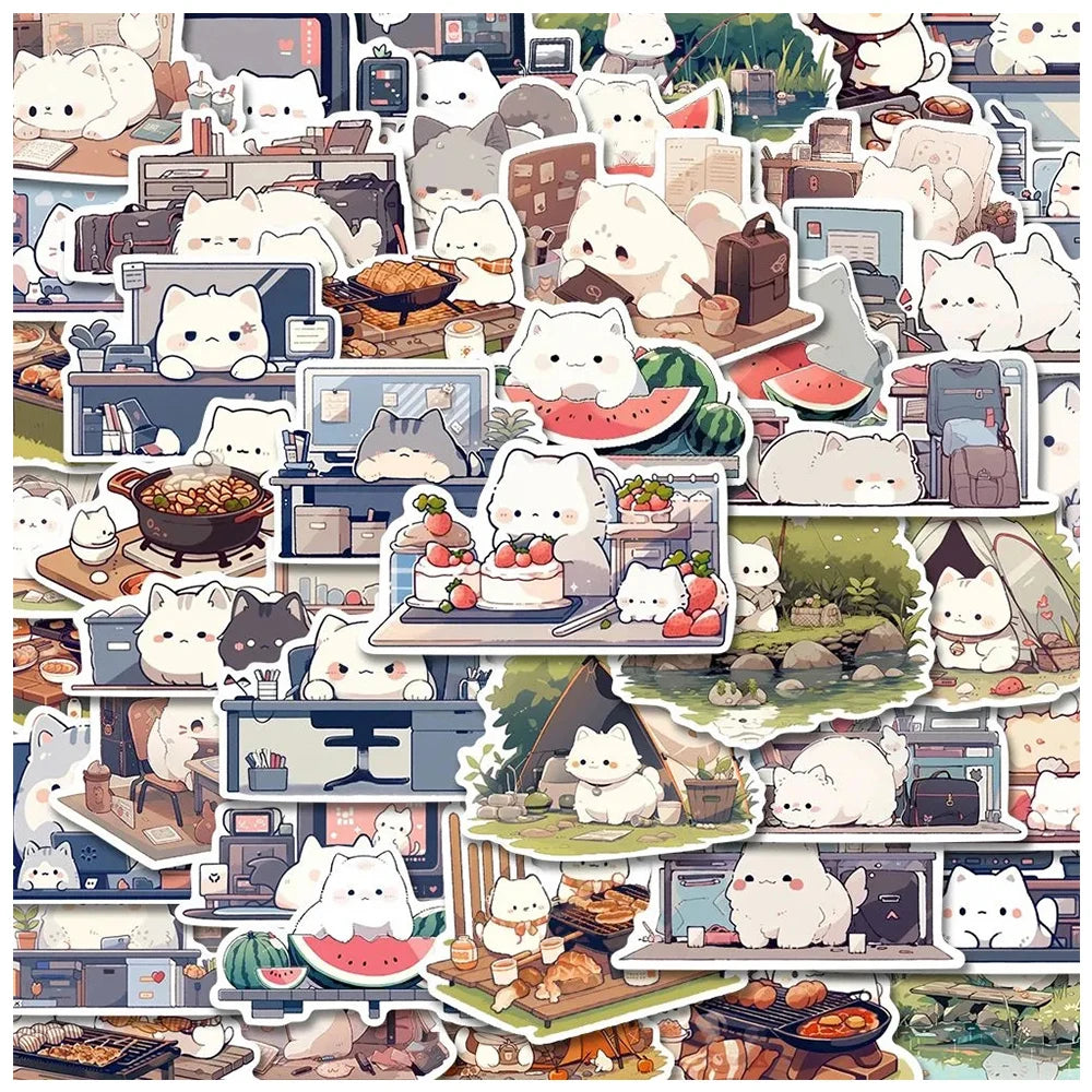 Cute Cartoon Cat Sticker Collection 10/30/54pcs