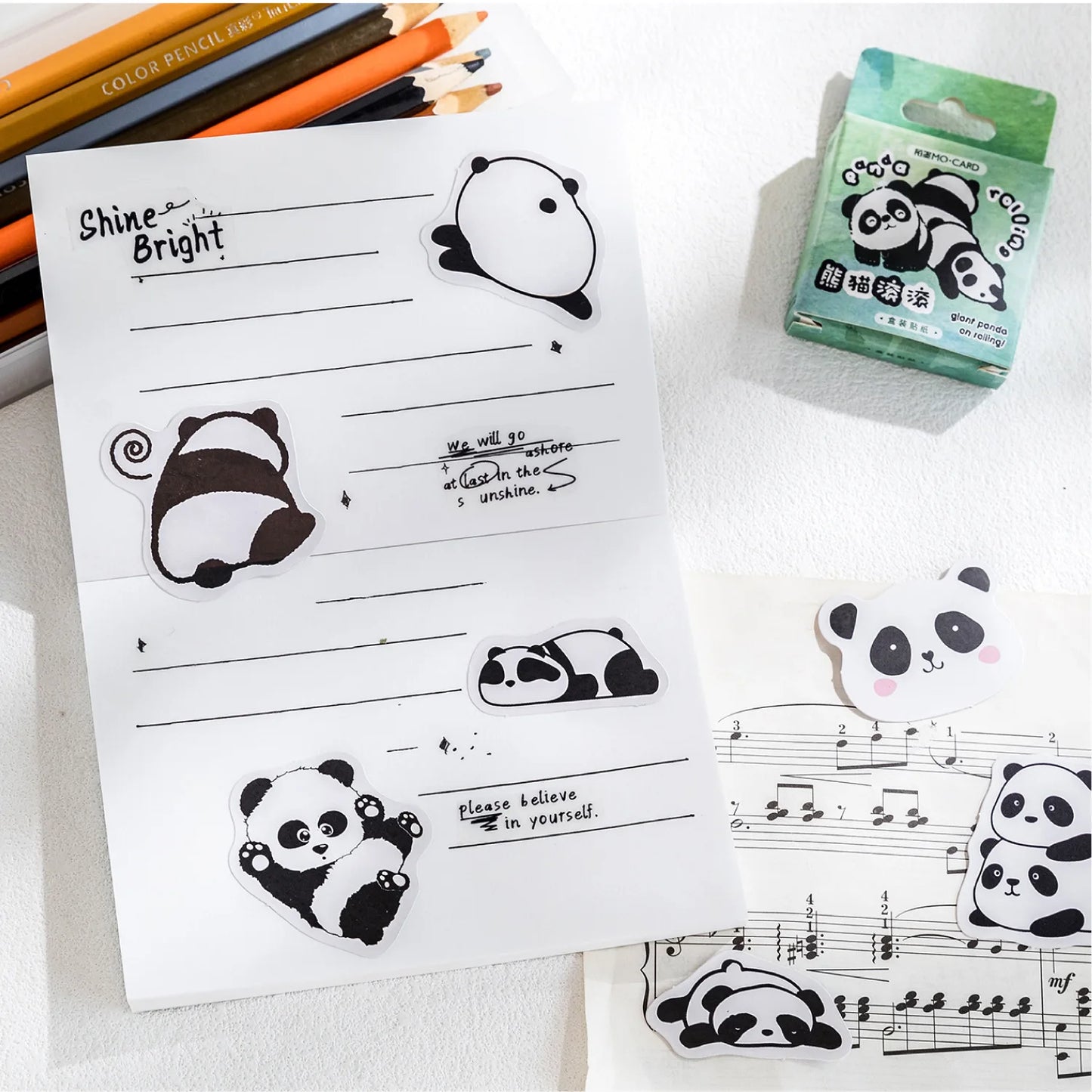 Panda Themed Stickers- 45 pcs