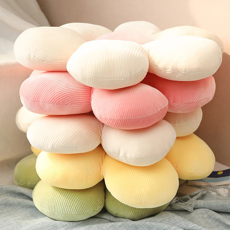 Kawaii Colourful Flower Plush Cushion