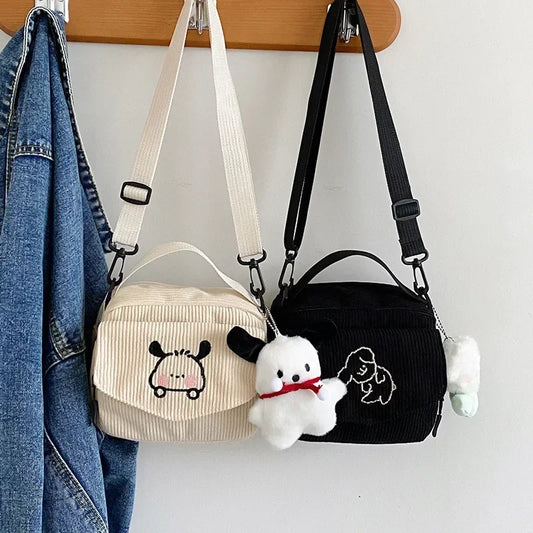 Corduroy Bear Shoulder Bag