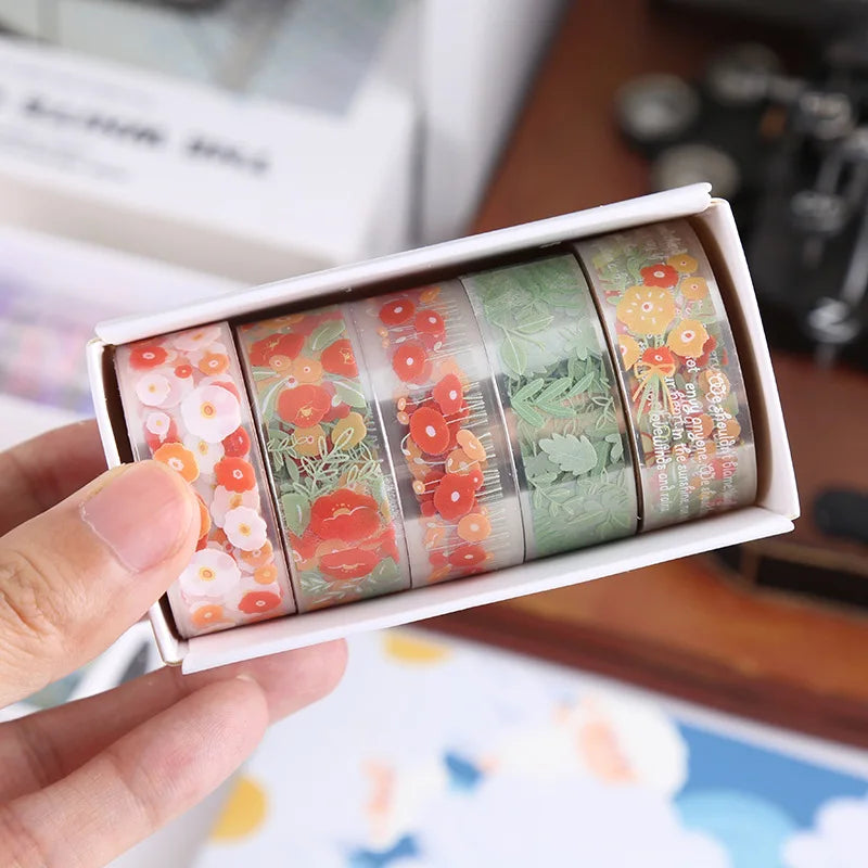 Flower Transparent Washi Tape Set