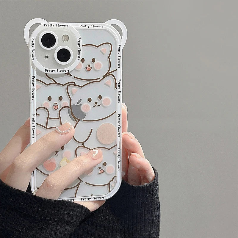 Kawaii Bear With Strap Phone Case