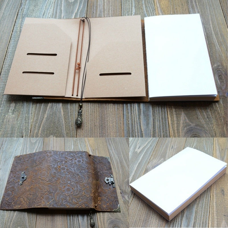 Embossed Soft Leather Diary with Lock and key