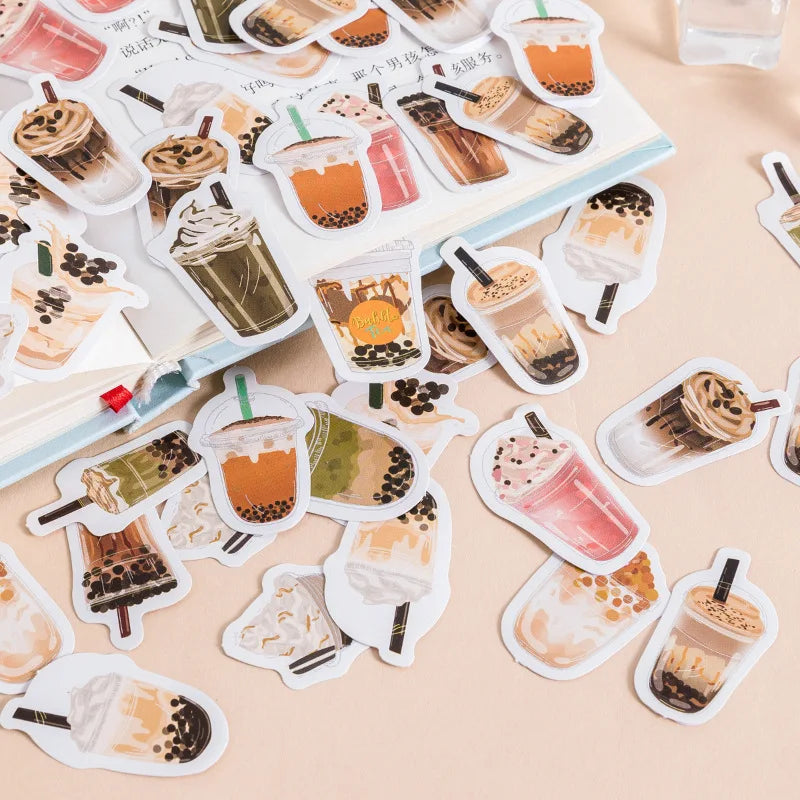 Boba Milk Tea Stickers- 45 pcs