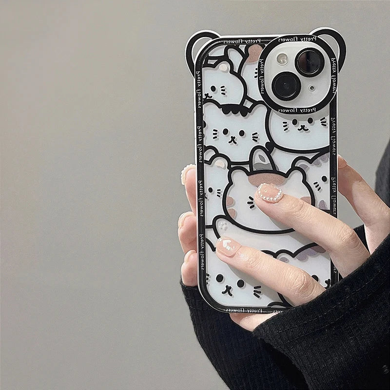 Kawaii Bear With Strap Phone Case