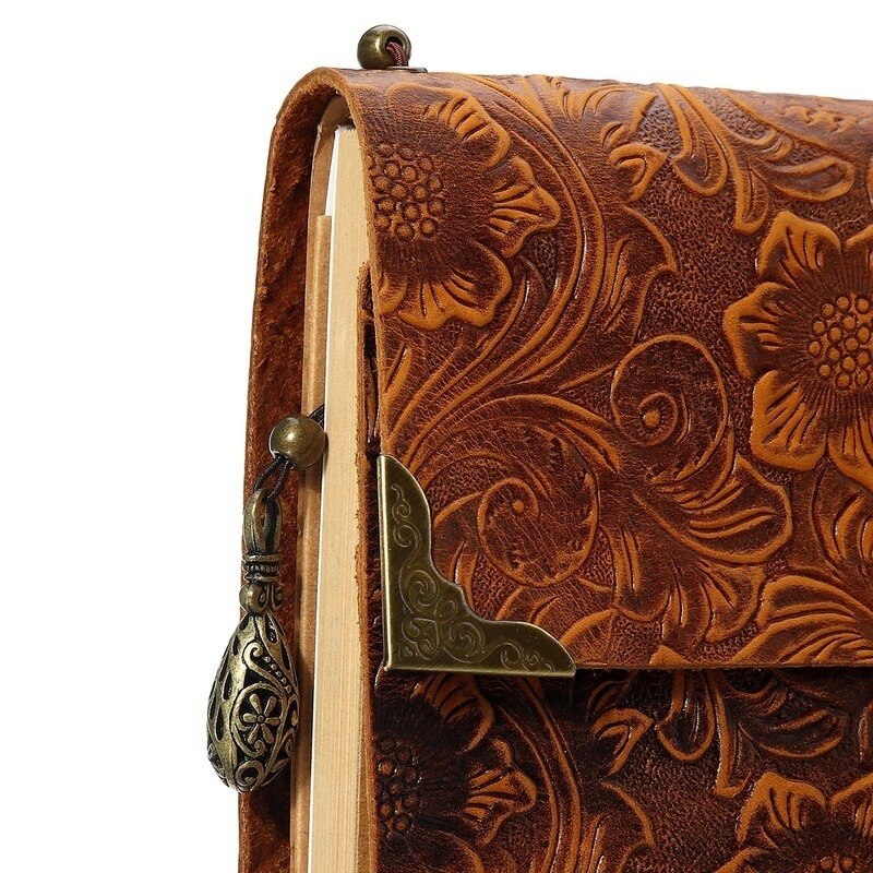 Embossed Soft Leather Diary with Lock and key