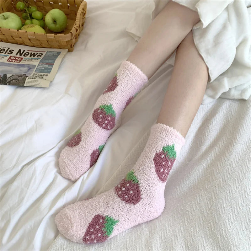 Korallenfleece-Socken