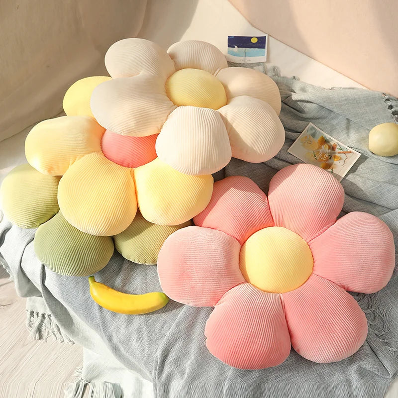 Kawaii Colourful Flower Plush Cushion