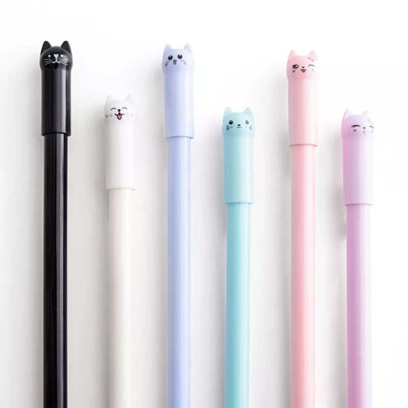 Kawaii Cat Gel Pens- Set of 6