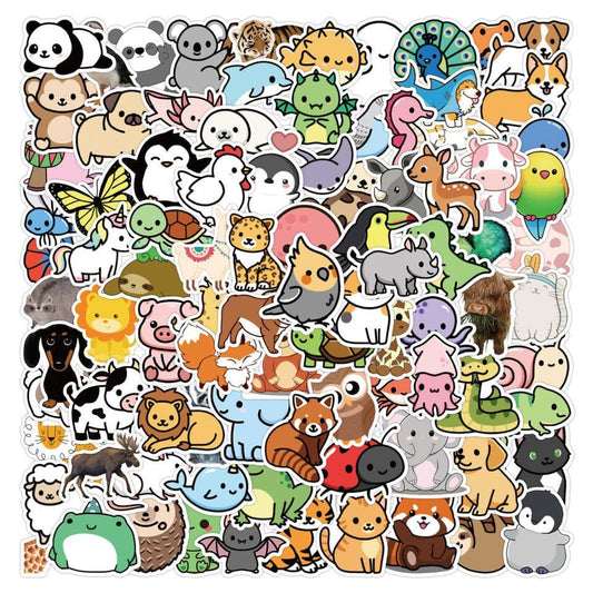 Cute Animal Stickers Waterproof -100 Pieces