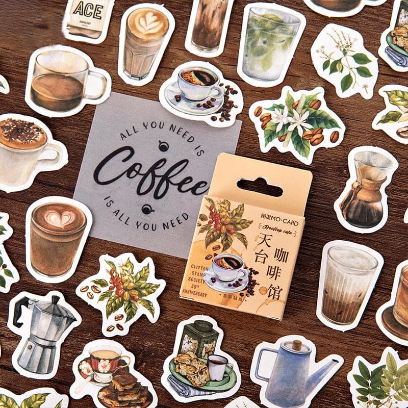 Café Themed Stickers- 46 peices